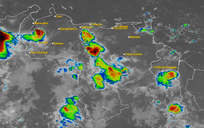 El estado del tiempo en Venezuela este lunes #12Ago, según el Inameh