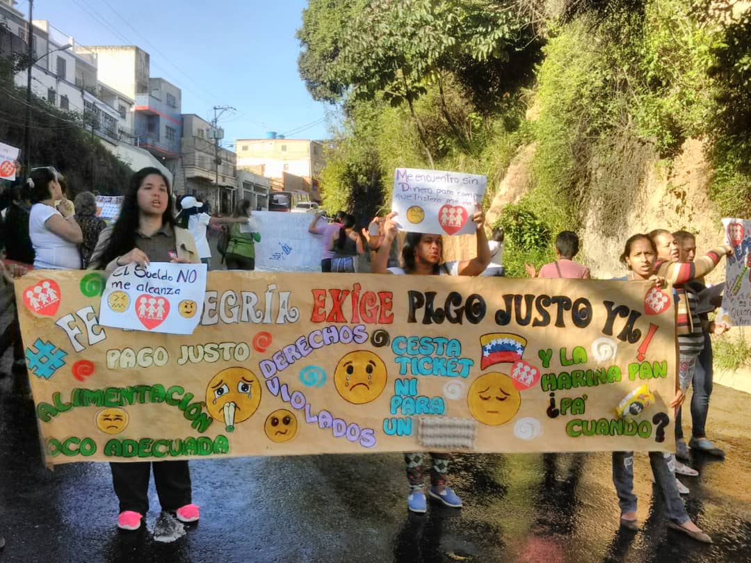 “No estamos desfilando, estamos protestando”, gritaban estudiantes y maestros de Fe y Alegría #29Oct (video)