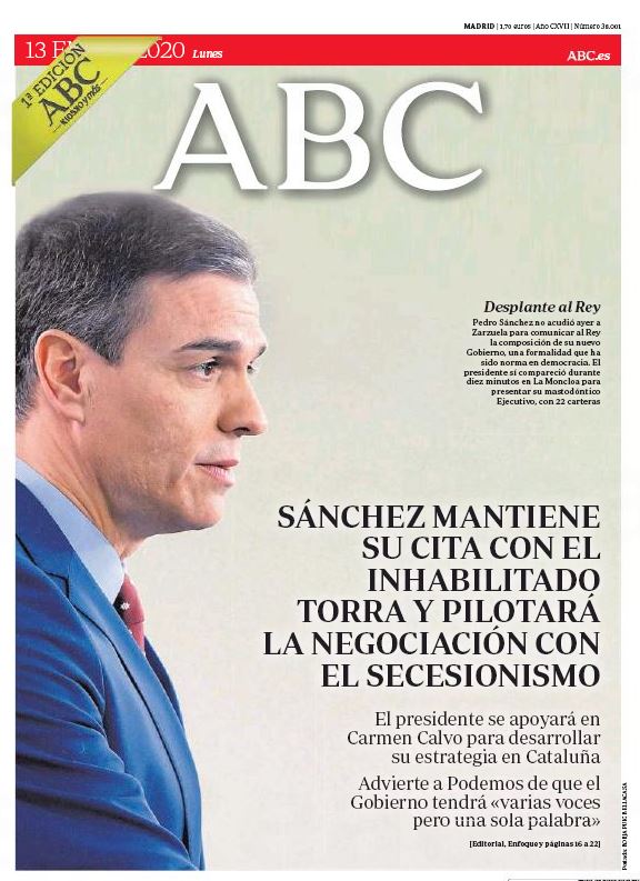 Portadas de la prensa internacional de este lunes 13 de enero de 2020