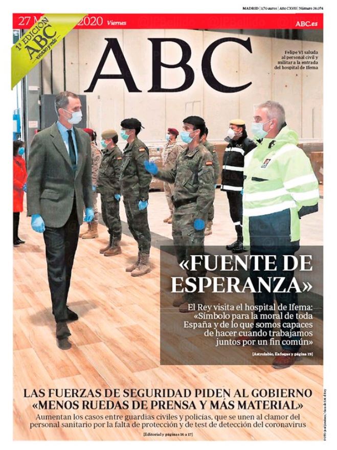 Portadas de la prensa internacional de este viernes 27 de marzo de 2020