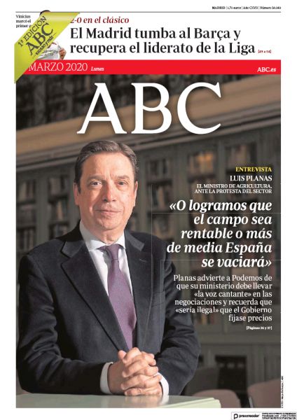 Portadas de la prensa internacional de este lunes 2 de marzo de 2020