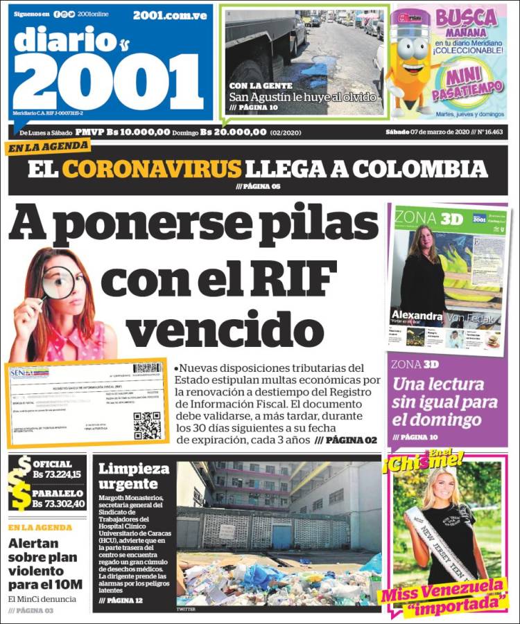 Portadas de este sábado 7 de marzo de 2020