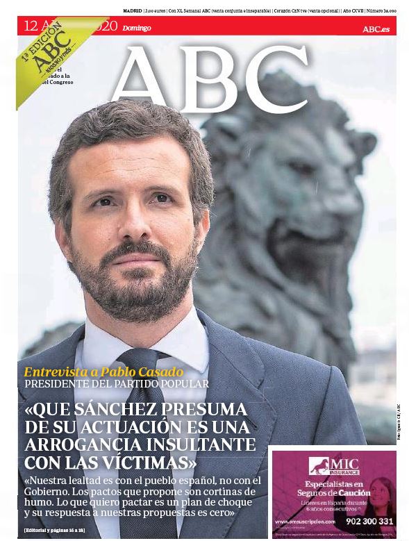 Portadas de la prensa internacional de este domingo 12 de abril de 2020