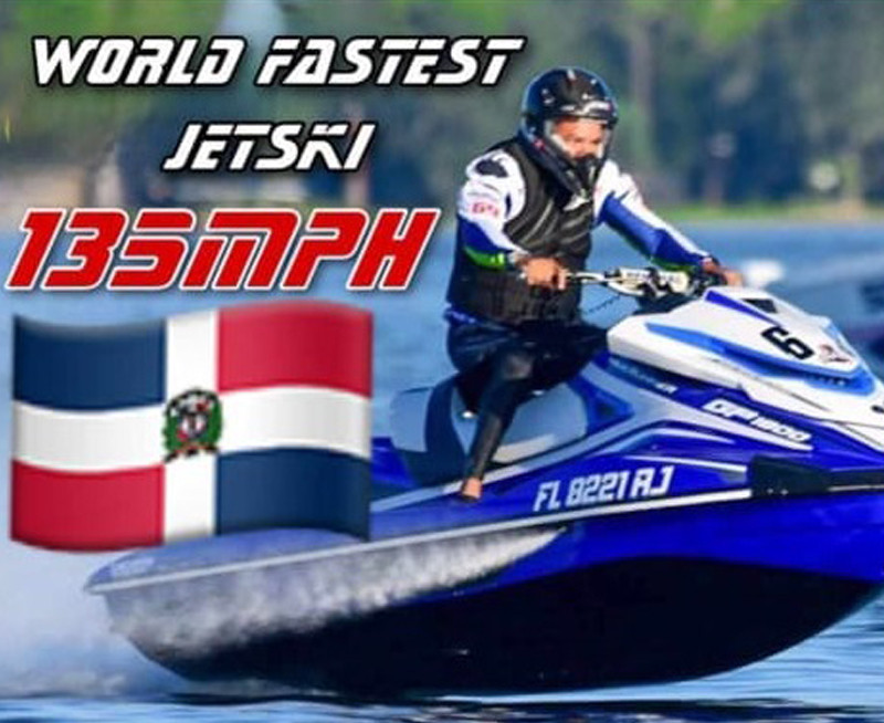 Dominicano José Luis Hernández logra récord de Jet Ski más rápido del mundo