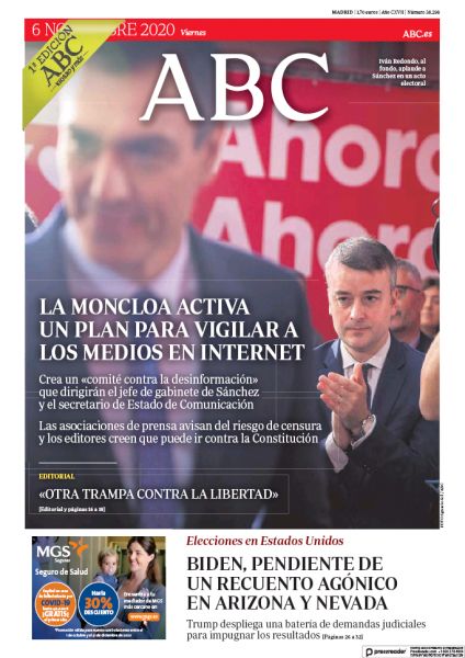 Portadas de la prensa internacional de este viernes 6 de noviembre de 2020