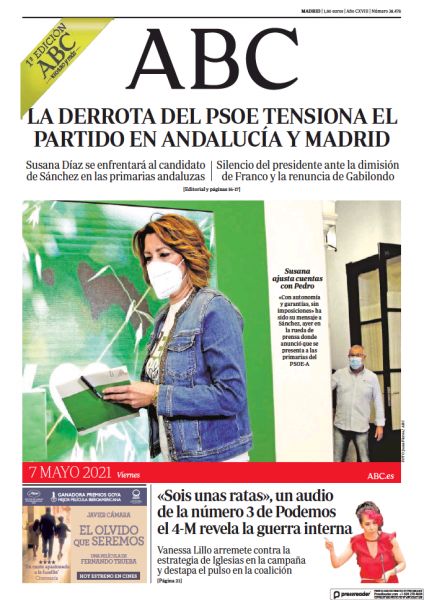 Portadas de la prensa internacional de este viernes 7 de mayo de 2021