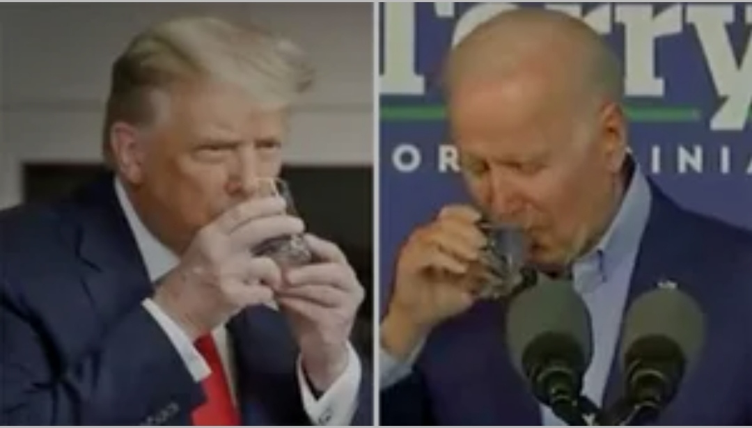 Biden se burló de la extraña forma en que Trump toma agua (VIDEO)