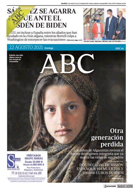 Portadas de la prensa internacional de este domingo 22 de agosto de 2021