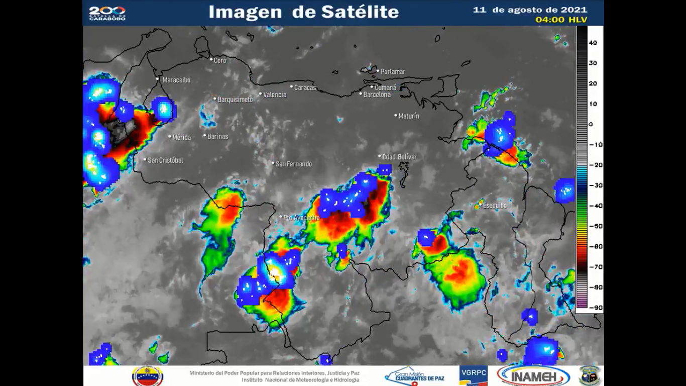 Varios estados de Venezuela reportaron descargas eléctricas durante la madrugada, según el Inameh #11Ago