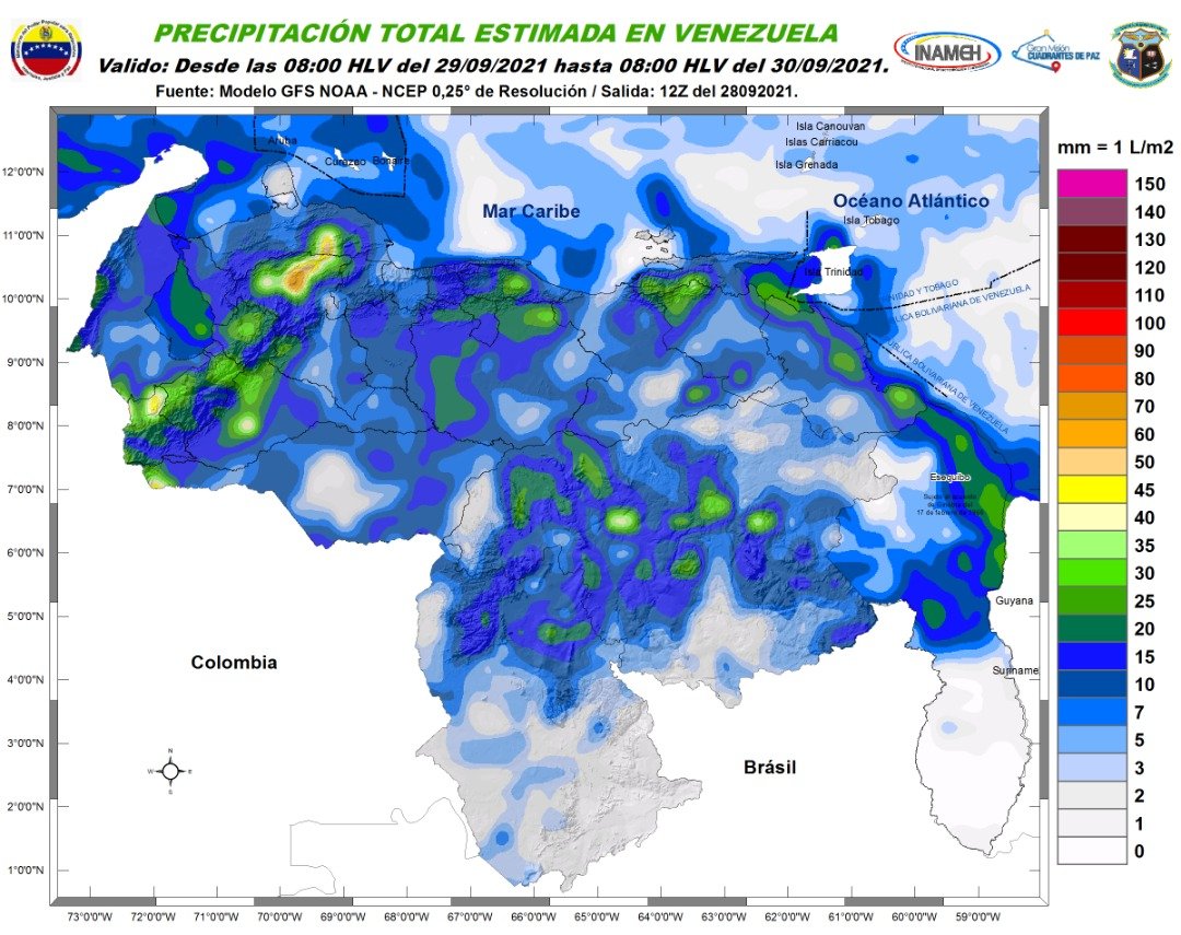 Desde aguaceros hasta actividad eléctrica: El pronóstico de Inameh para este #29Sep