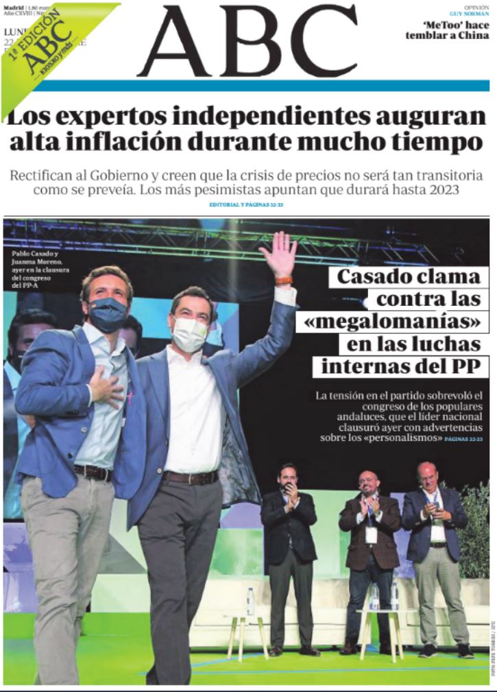 Portadas de la prensa internacional de este lunes 22 de noviembre de 2021