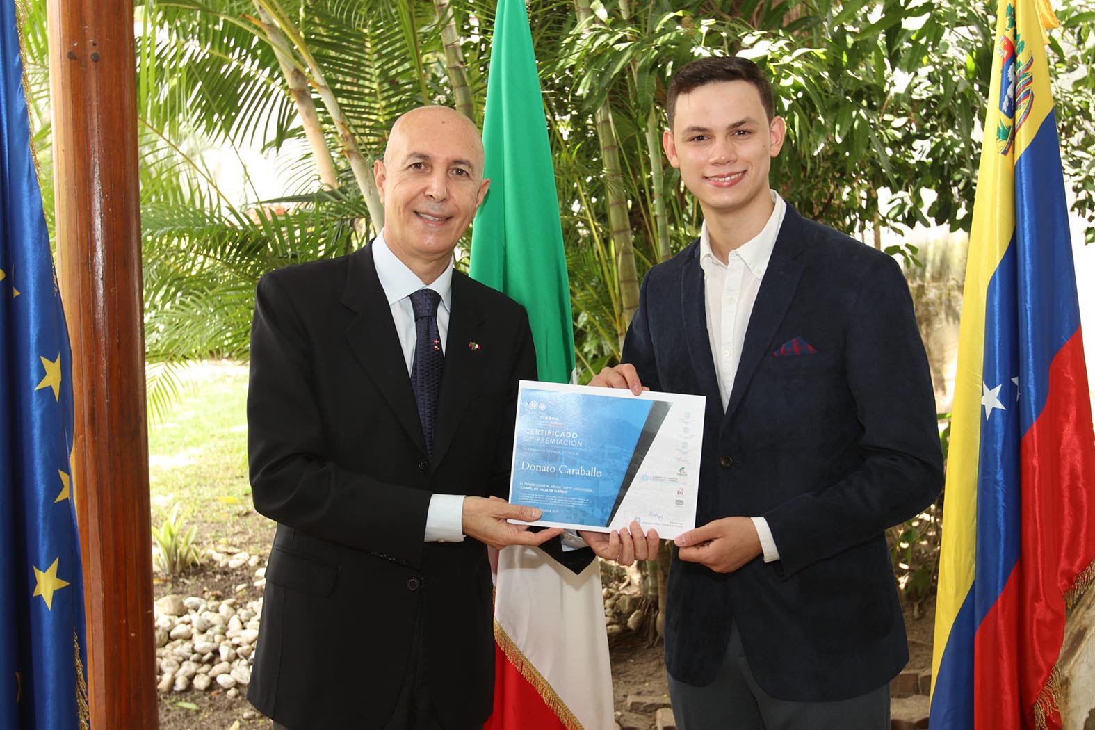 Ganador de la segunda edición de Fare Cinema fue homenajeado en la Embajada de Italia en Caracas