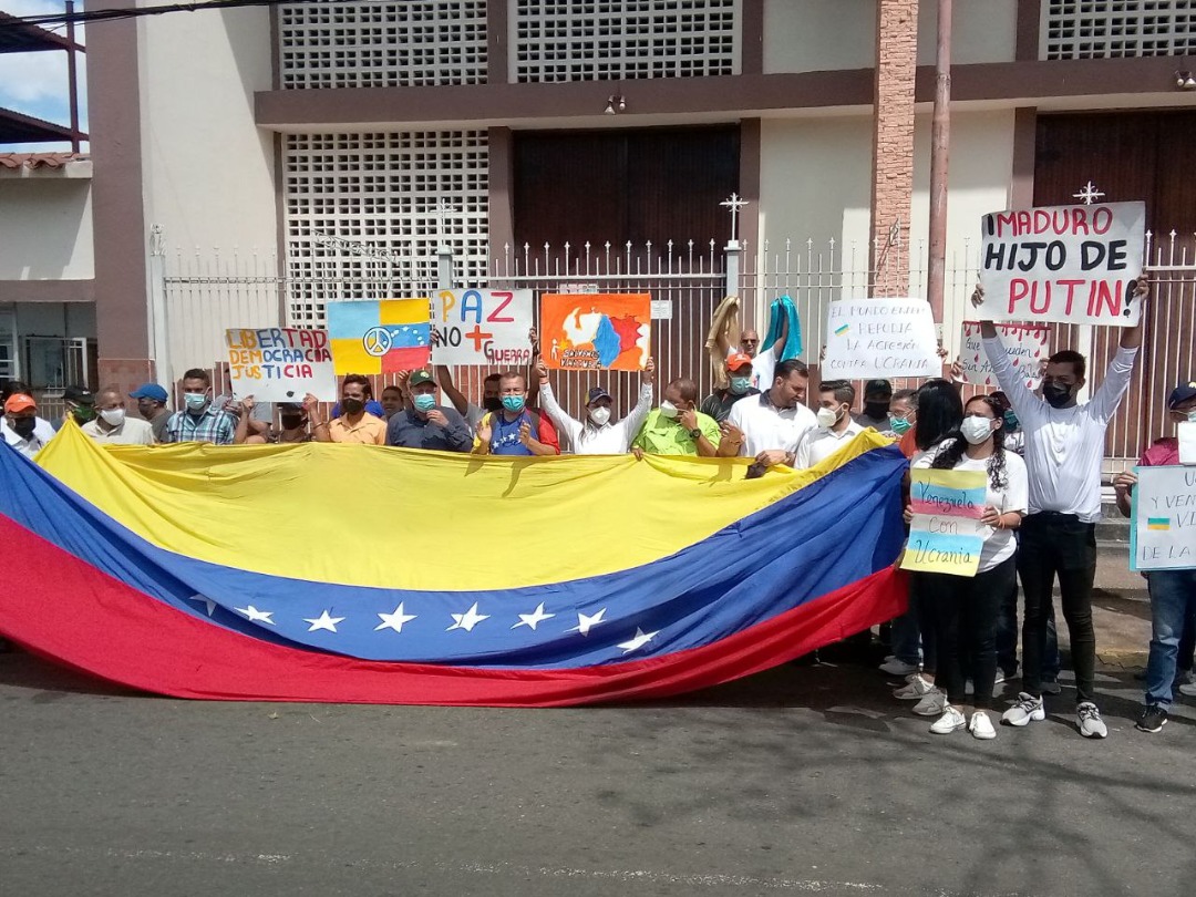 Monaguenses salieron a las calles para condenar la invasión rusa a Ucrania