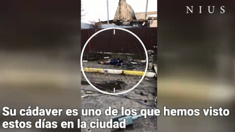 VIDEO: Dron captó asesinato de un ciclista en Bucha, otra prueba de las atrocidades de los rusos