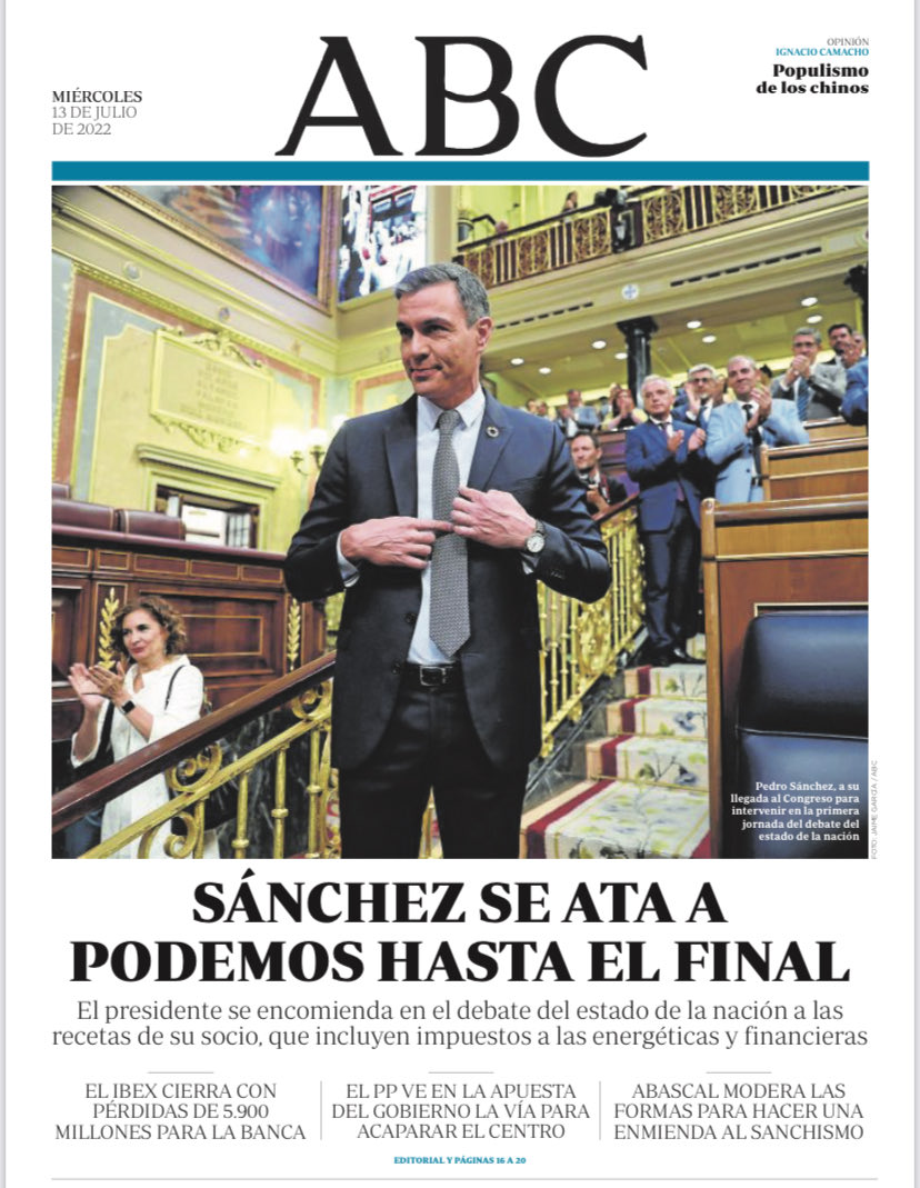 Portadas de la prensa internacional de este miércoles 13 de julio de 2022