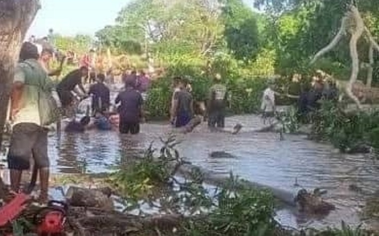 Se desprendió parte del dique de Las Mercedes en San Fernando de Apure (Video)