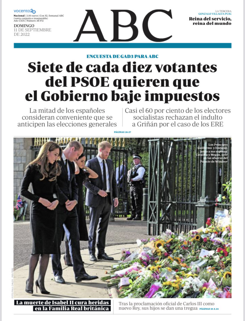 Portadas de la prensa internacional de este domingo 11 de septiembre de 2022