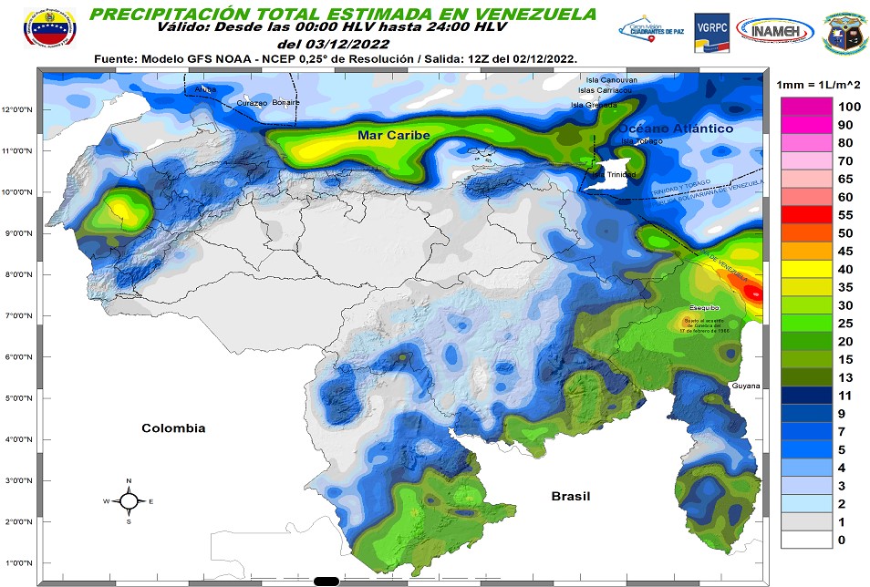 El estado del tiempo en Venezuela este #3Dic, según Inameh