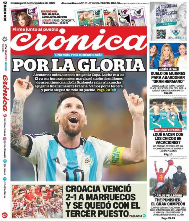 Así Reseña La Prensa Argentina El Triunfo De Su Selección En El Mundial De Qatar 2022 5886