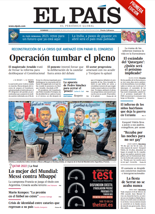 Portadas De La Prensa Internacional De Este Domingo 18 De Diciembre De 2022