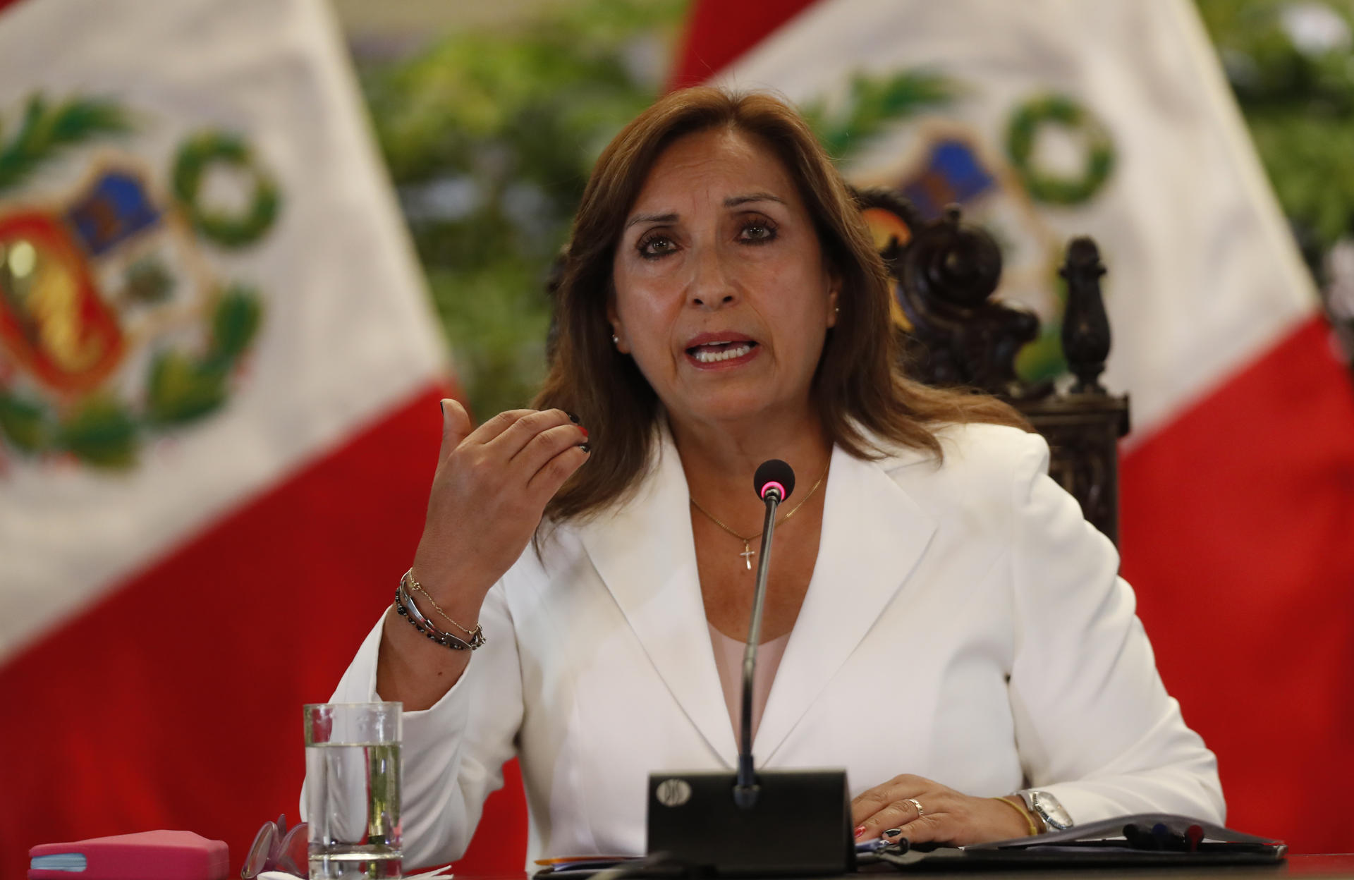 Una manifestante burló a los escoltas y le jaló el cabello a la presidenta de Perú (Video)