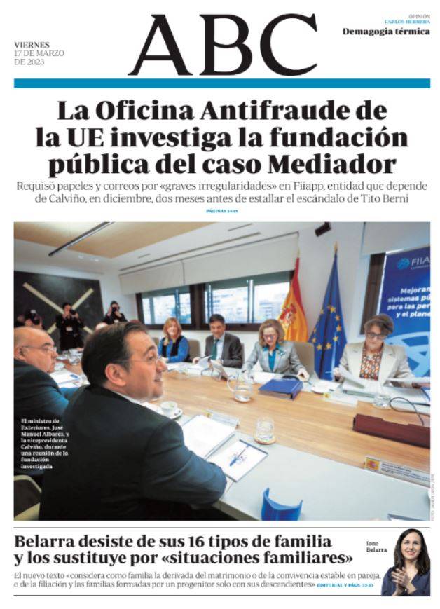 Portadas de la prensa internacional de este viernes 17 de marzo de 2023