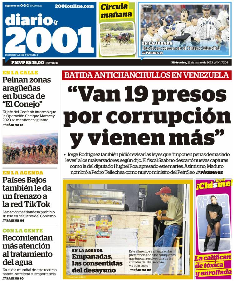 Portadas de este miércoles 22 de marzo de 2023