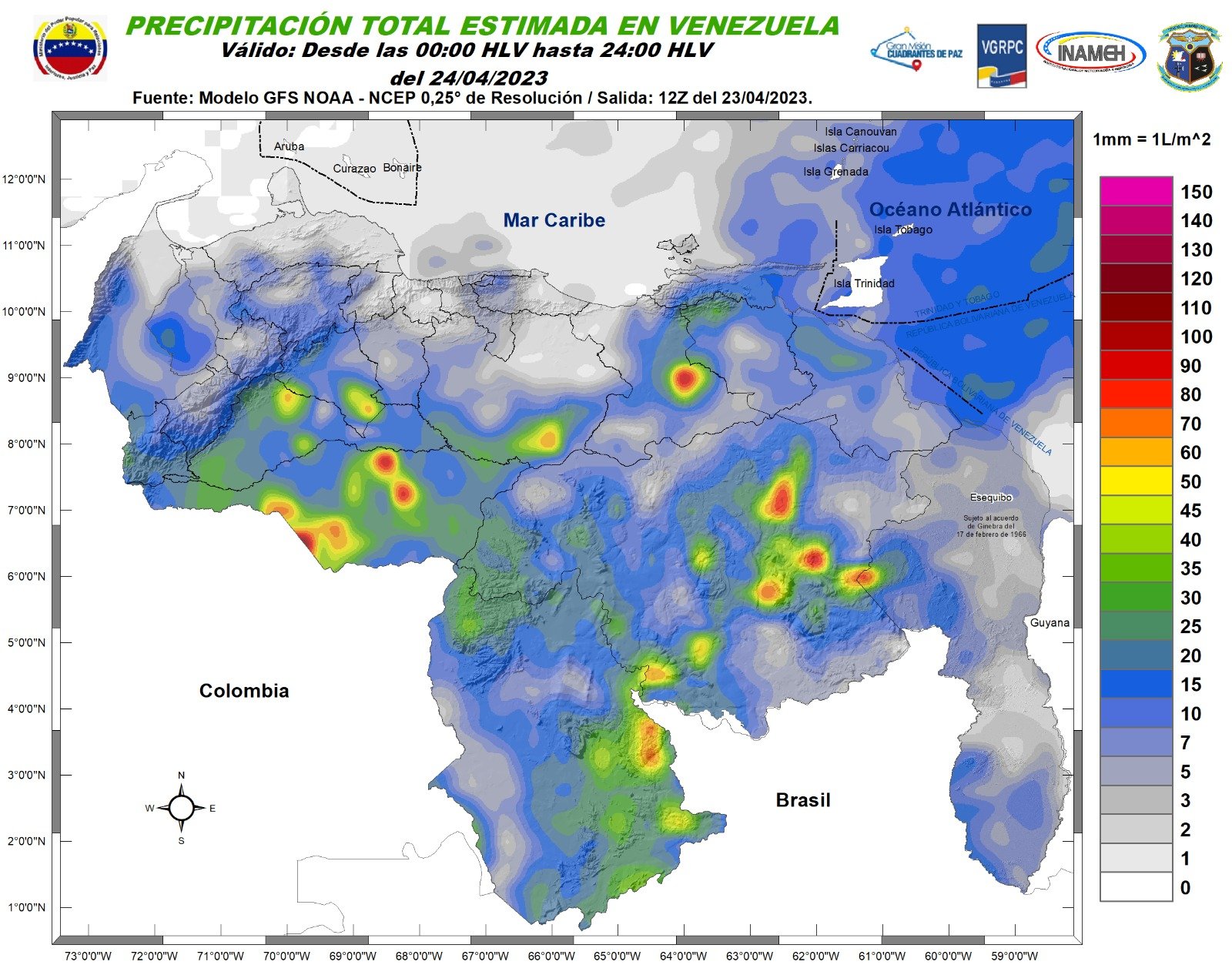 Inameh prevé nubosidad y descargas eléctricas en algunos estados de Venezuela este #24Abr