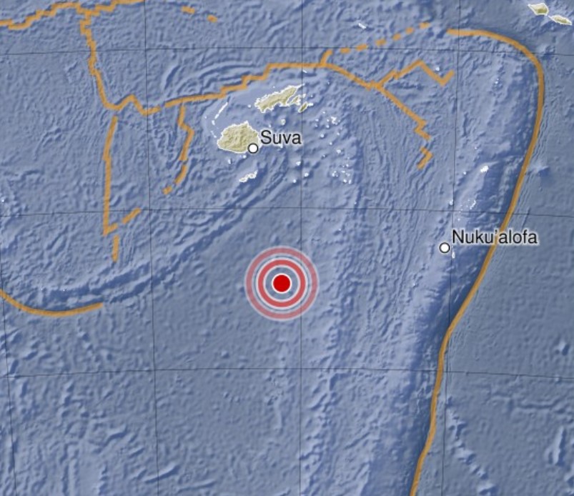 Un terremoto de magnitud 6,6 sacude las aguas al sur de Fiyi