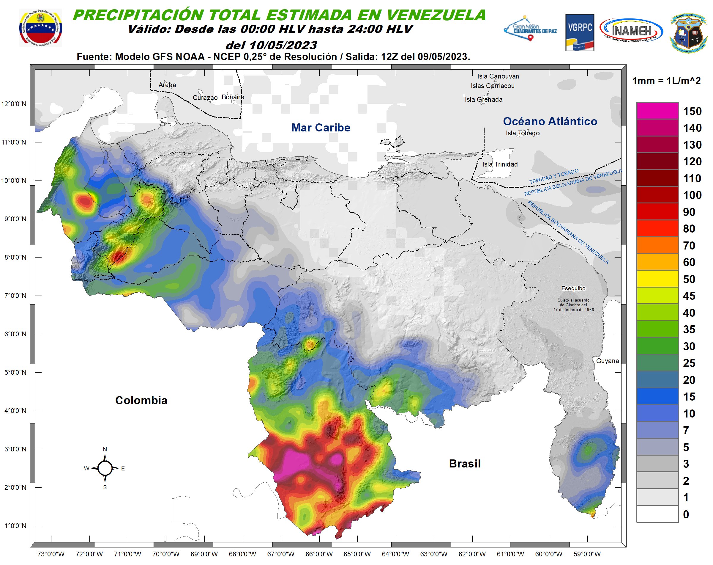 Inameh prevé actividad eléctrica y ráfagas de viento en algunos estados de Venezuela este #10May