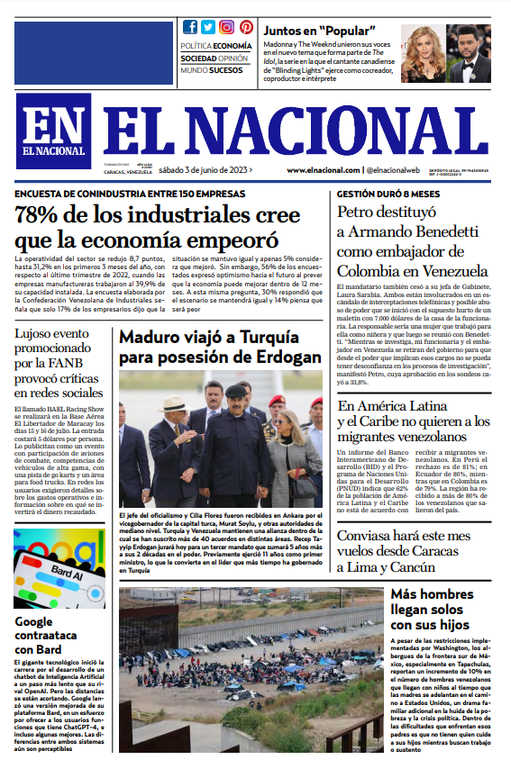 Portadas de este sábado 3 de junio de 2023