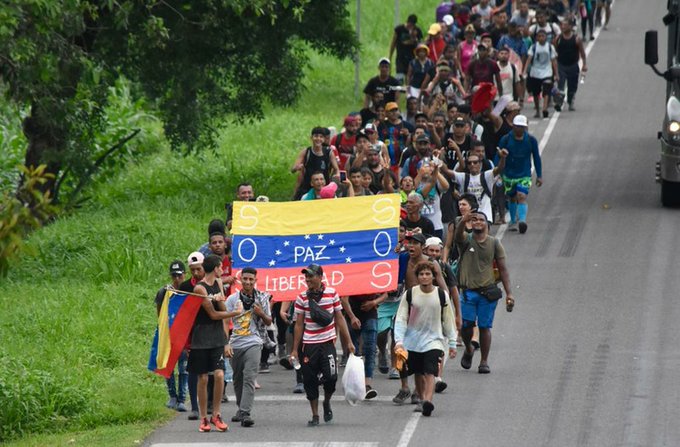 Sale la primera caravana migrante de venezolanos desde el sur de