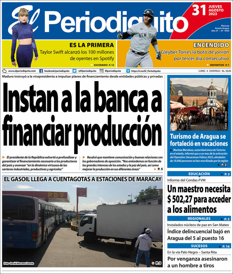 Portadas de este jueves 31 de agosto de 2023