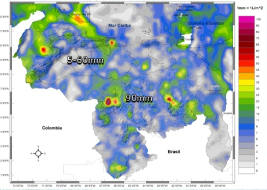 Inameh pronosticó lluvias y chubascos en algunos estados de Venezuela este #26Oct