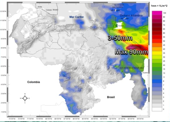 Inameh pronosticó lluvias y descargas eléctricas en algunos estados de Venezuela este #7Dic