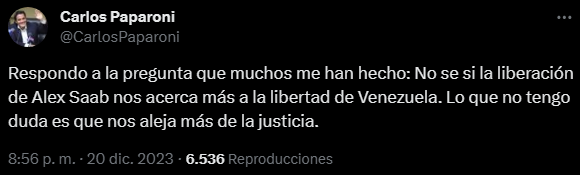 Carlos Paparoni Aseguró Que La Liberación De Alex Saab Aleja A Venezuela De La Justicia 9576