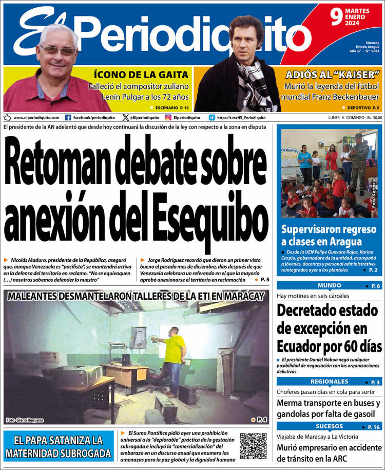 Portadas de este martes 9 de enero de 2024