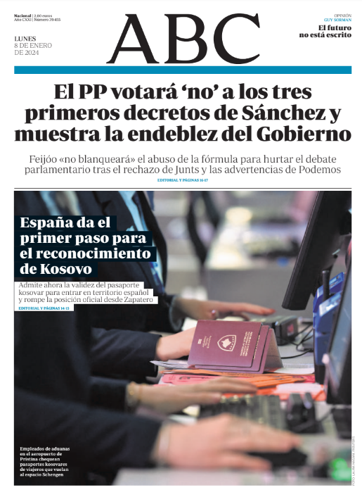 Portadas de la prensa internacional de este lunes 8 de enero de 2024