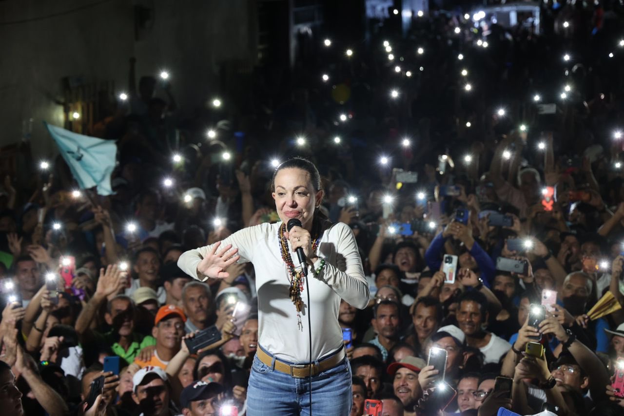 Impresionante: Dron captó masiva movilización de María Corina Machado en Sabana de Mendoza, Trujillo (VIDEO)