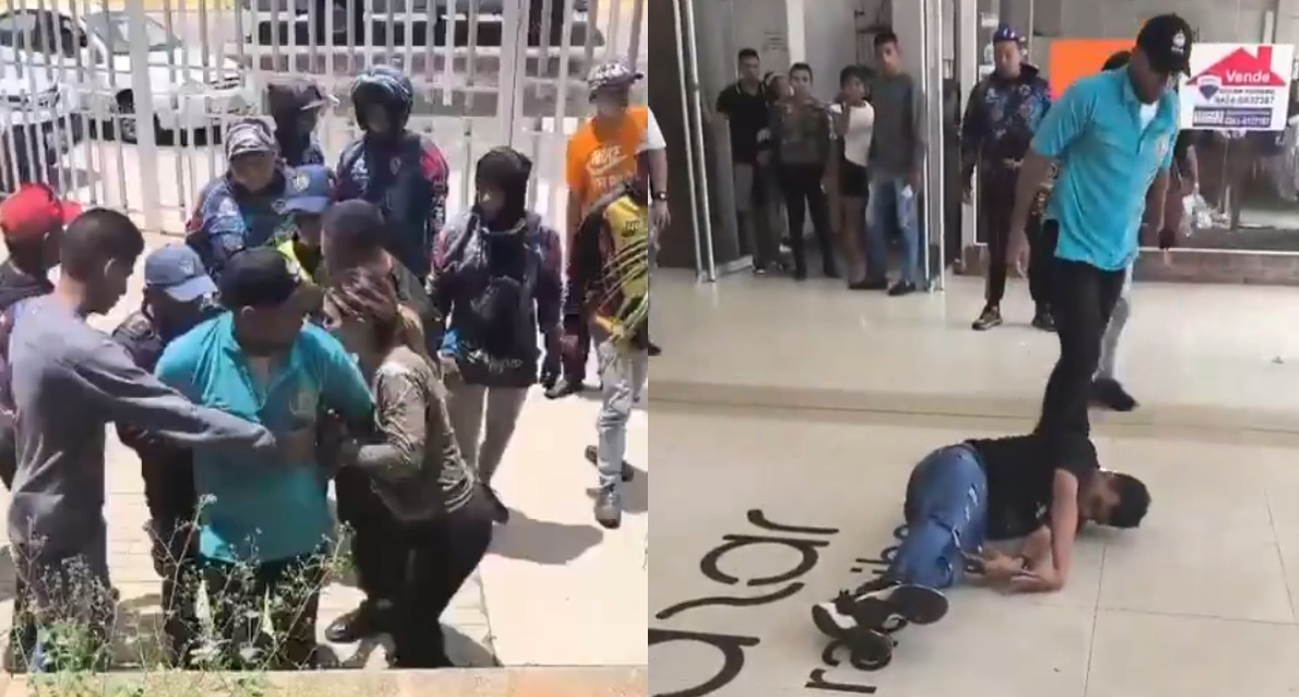 Two men got into a fight in Maracaibo shopping mall and one of them ended up convulsing