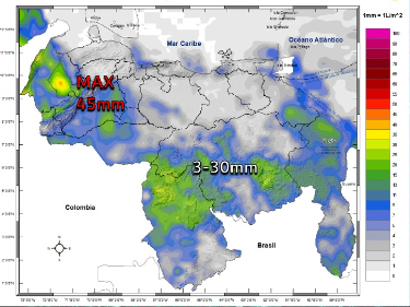 Inameh prevé nubosidad y lluvias en algunos estados de Venezuela este #27Jun