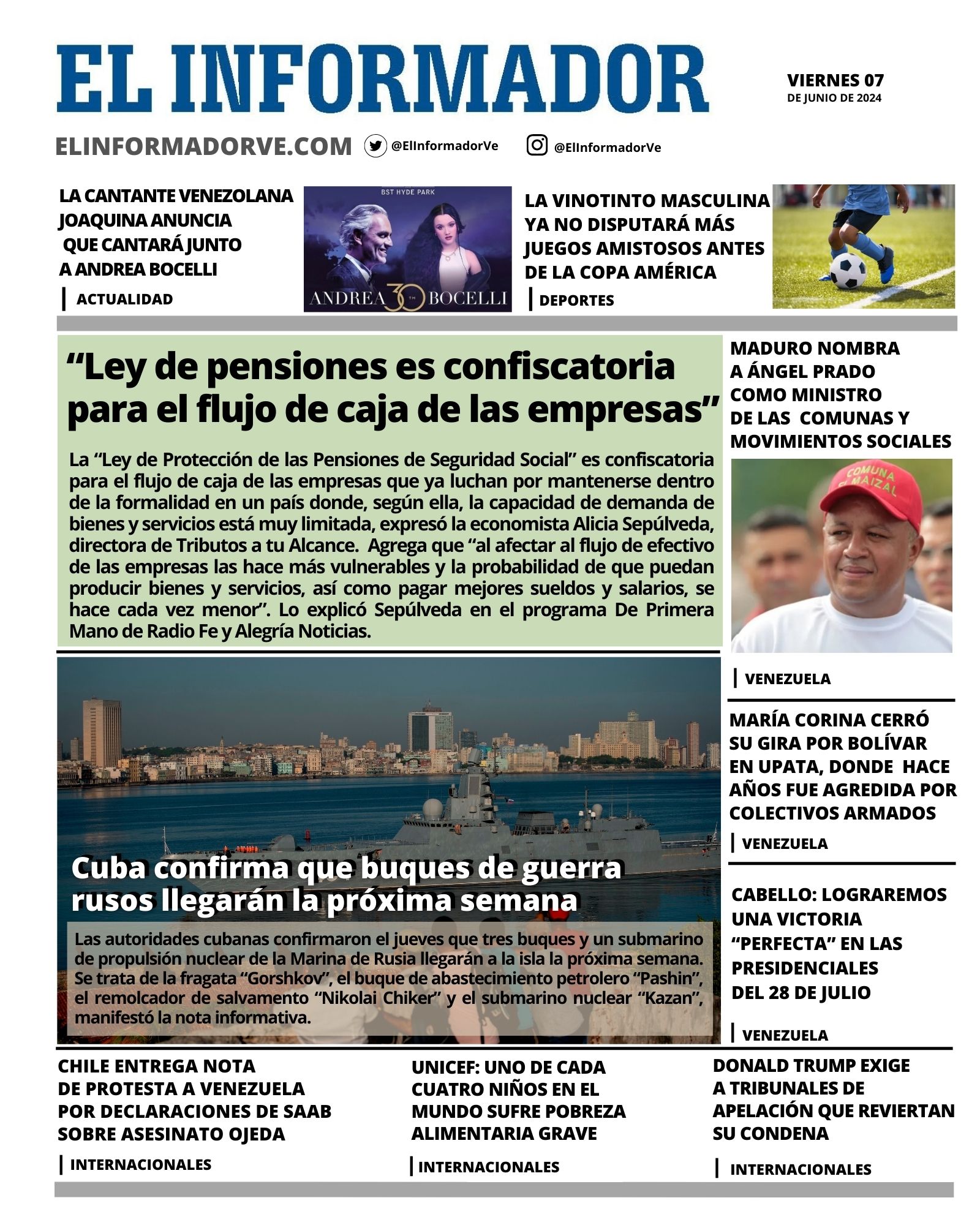 Portadas de este viernes 7 de junio de 2024