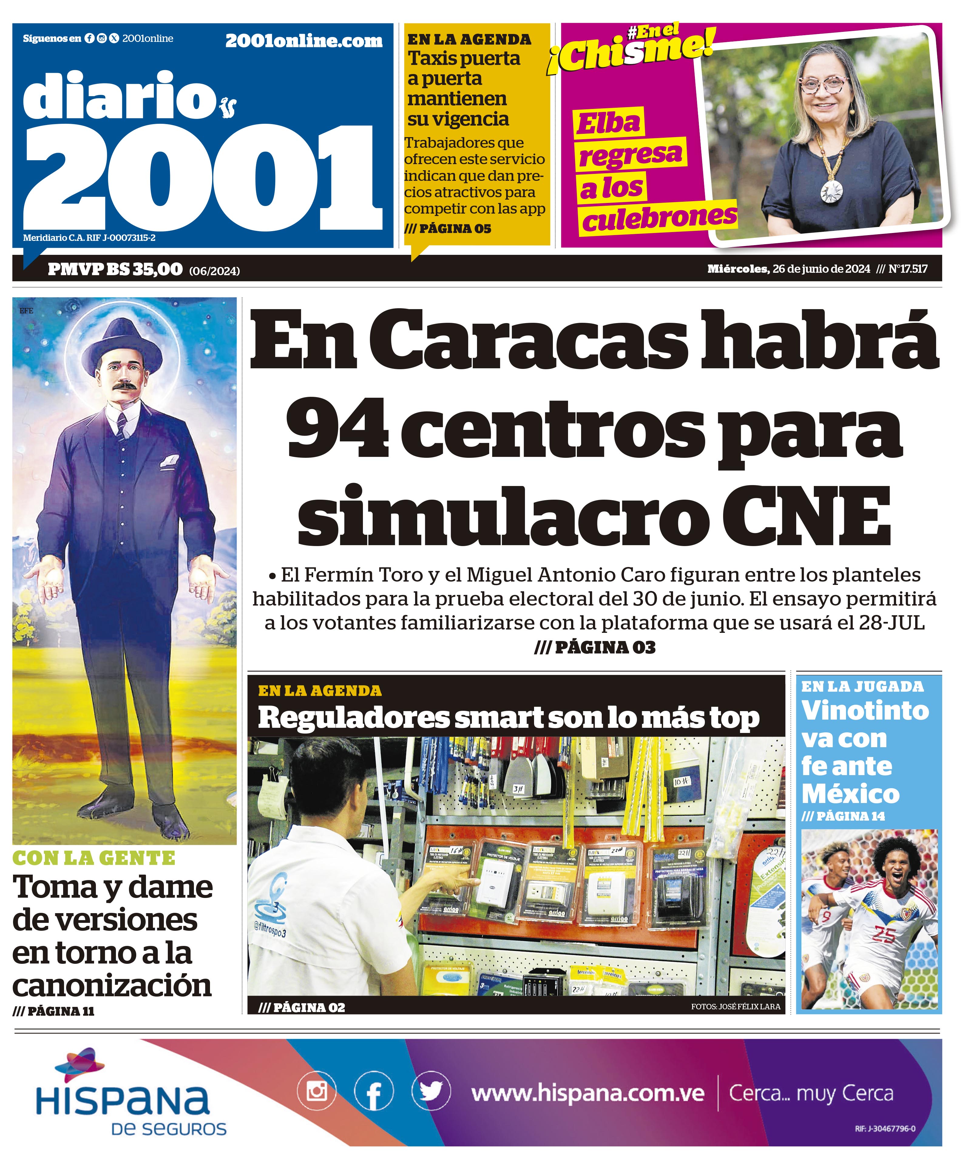 Portadas de este miércoles 26 de junio de 2024