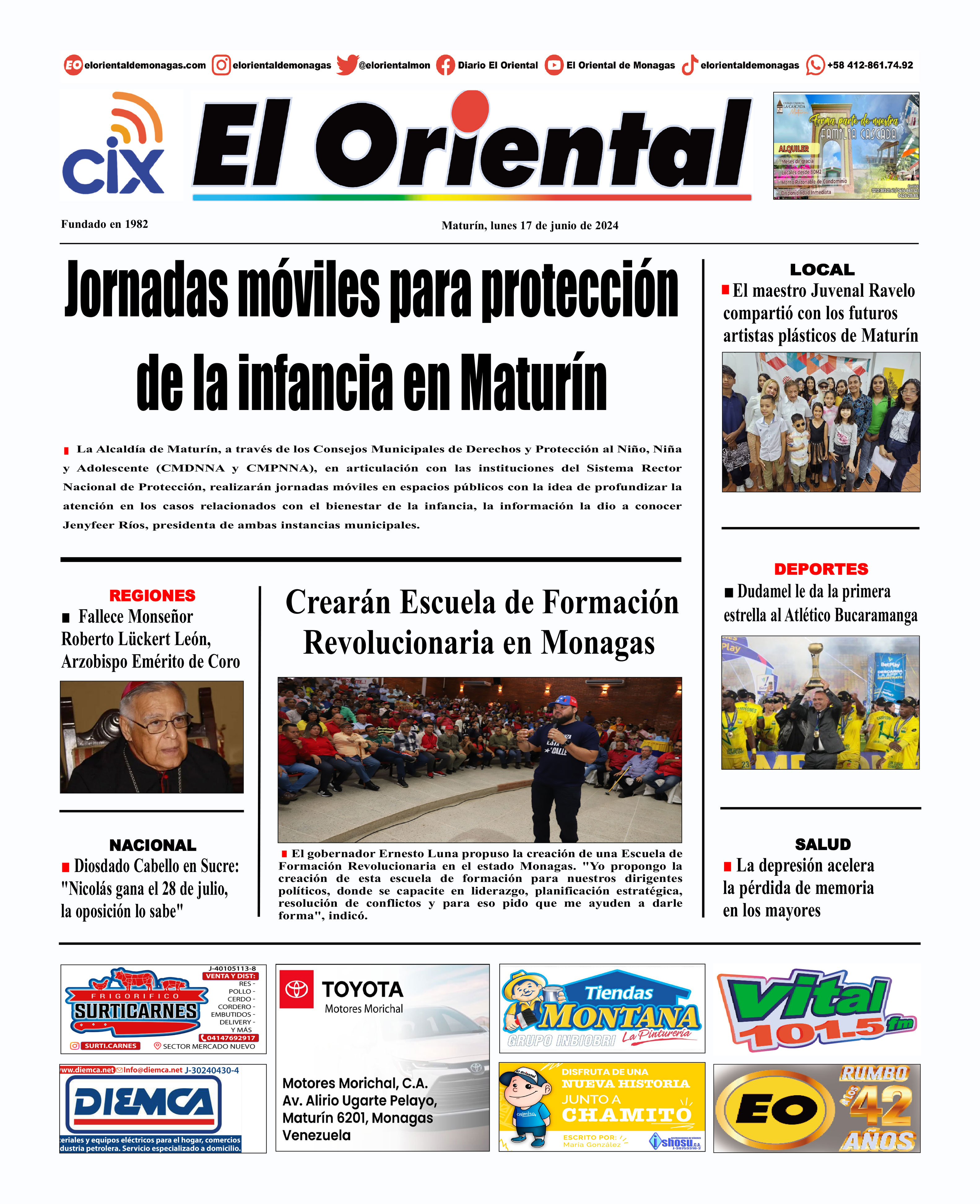 Portadas de este lunes 17 de junio de 2024