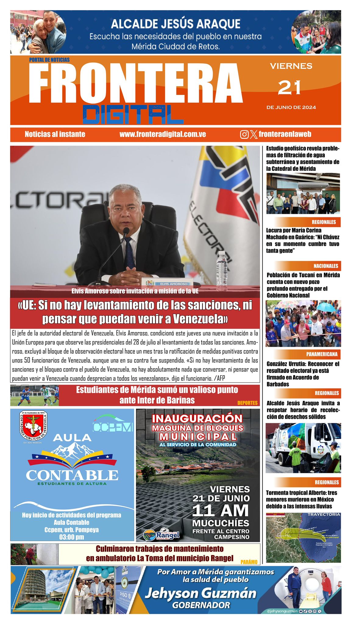 Portadas de este viernes 21 de junio de 2024