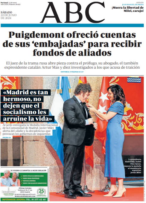 Portadas de la prensa internacional de este sábado 22 de junio de 2024