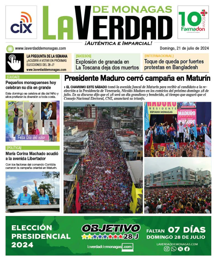 Portadas de este domingo 21 de julio de 2024