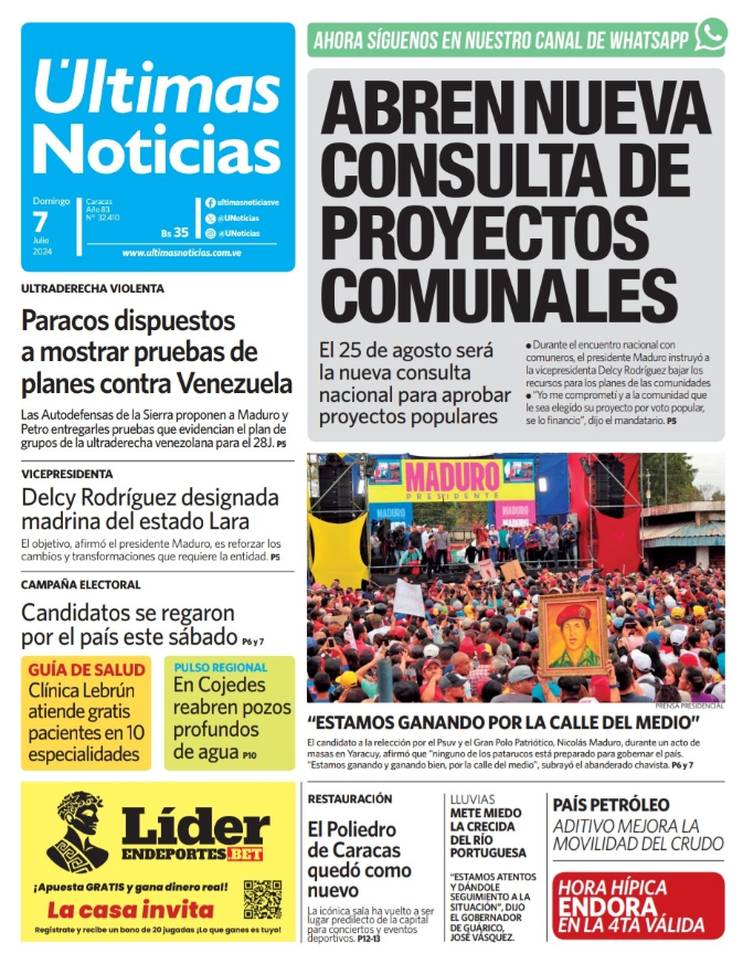 Portadas de este domingo 7 de julio de 2024