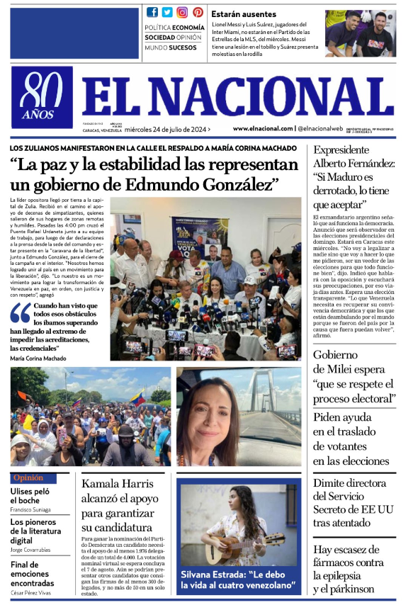 Portadas de este miércoles 24 de julio de 2024