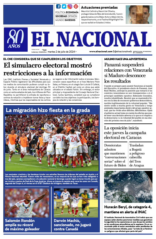 Portadas de este martes 2 de julio de 2024